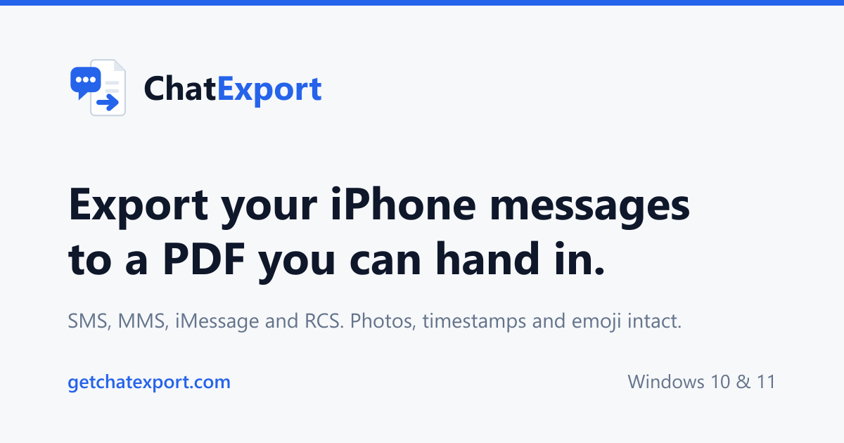 I built a Windows app that exports iPhone messages to PDF. I'd love brutal feedback before launch. logo
